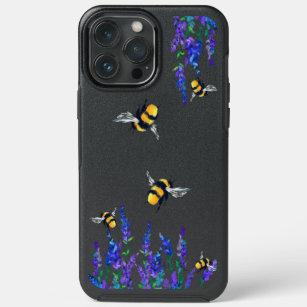 Beautiful Spring Flowers and Bees Flying iPhone 13 Pro Max Case