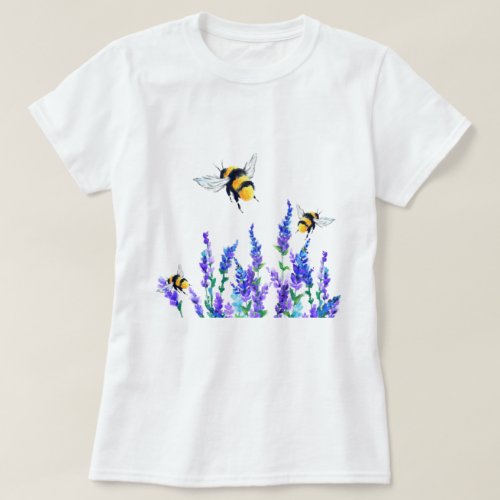 Beautiful Spring Flowers and Bees T_Shirt