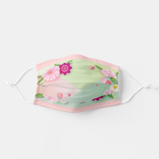 Beautiful Spring Flowers Garden floral pattern Adult Cloth Face Mask (Front, Unfolded)