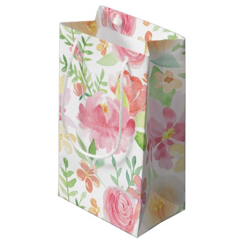 Beautiful Spring Flowers Watercolor Floral Small Gift Bag