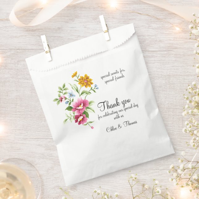 Beautiful Spring Flowers Wedding Favor Bag (Clipped)