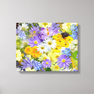 Beautiful Spring Flowers Wrapped Canvas Print