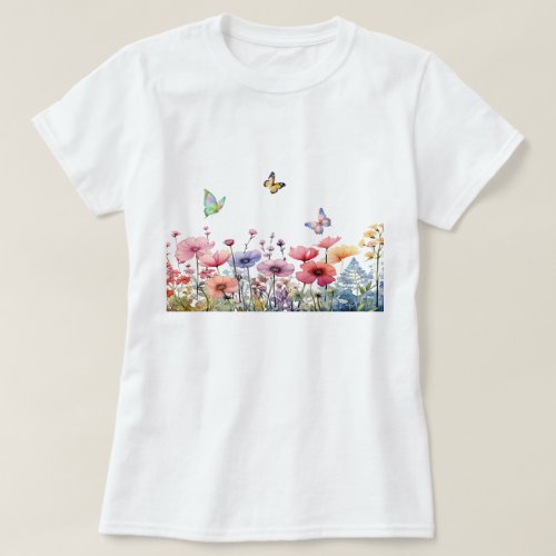 Beautiful Spring Garden Delicate Butterflies T_Shirt