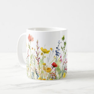 Beautiful Spring Meadow Flowers Wrap Coffee Mug