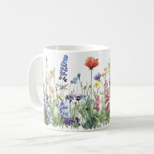Beautiful Spring Meadow Flowers Wrap Coffee Mug
