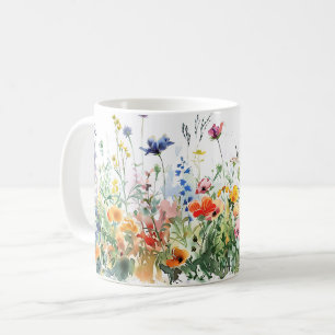 Beautiful Spring Meadow Flowers Wrap Coffee Mug