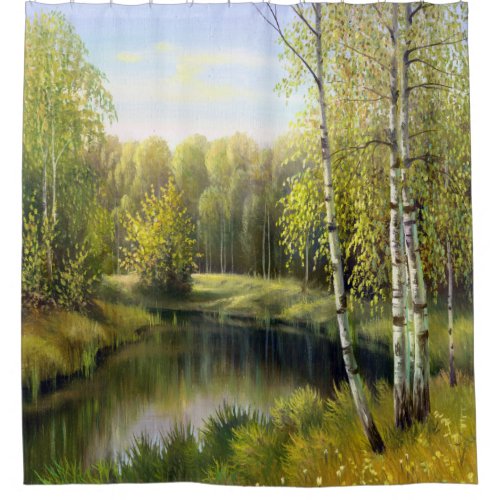Beautiful Spring Painting Shower Curtain