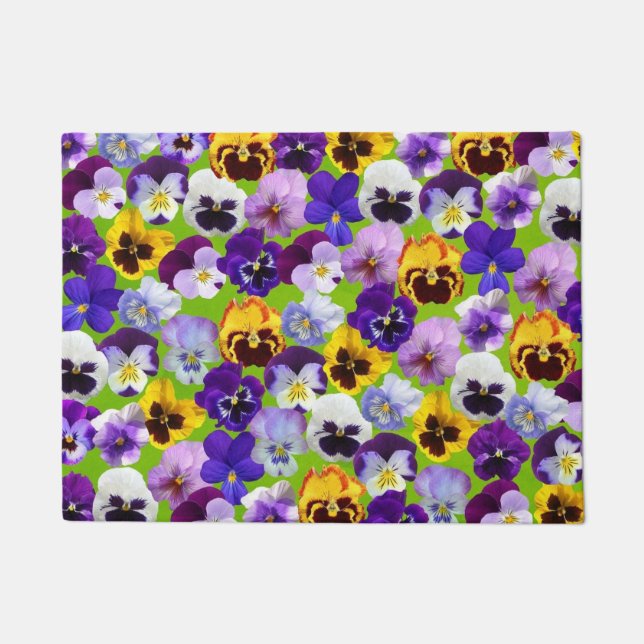 Beautiful Spring Pansies  Doormat (Front)