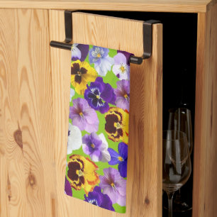 Beautiful Spring Pansies Kitchen Towel