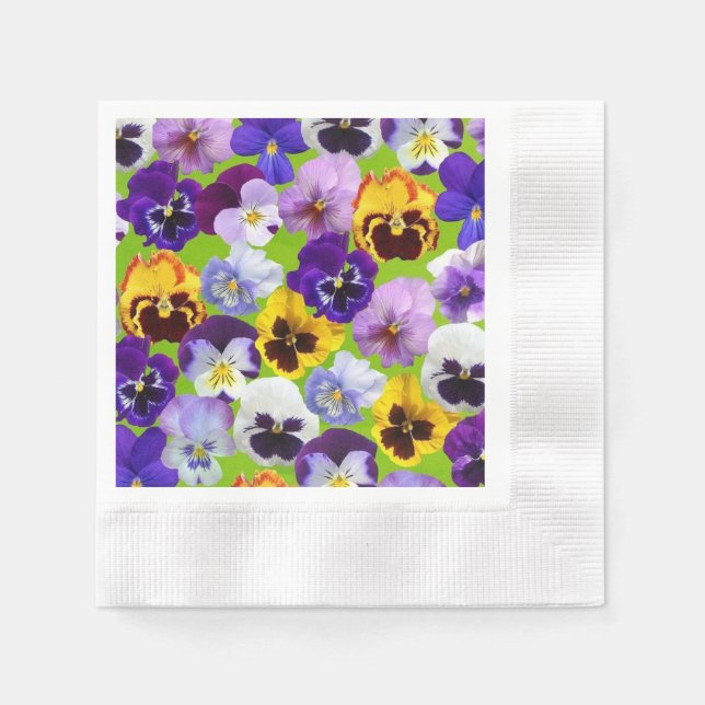 Beautiful Spring Pansies  Napkins (Front)