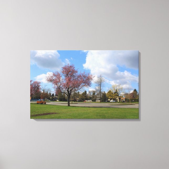 Beautiful spring park landscape photography canvas print (Front)