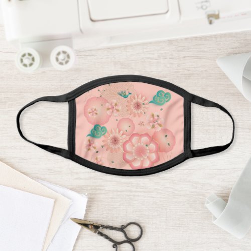 Beautiful Spring Pink Flowers Peach Garden floral Face Mask