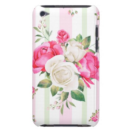 beautiful, spring,shabby chic, pink roses, chic, f barely there iPod case