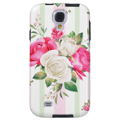 beautiful, spring,shabby chic, pink roses, chic, f galaxy s4 case