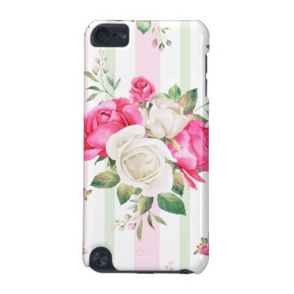 beautiful, spring,shabby chic, pink roses, chic, f iPod touch (5th generation) case
