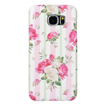 beautiful, spring,shabby chic, pink roses, chic, f samsung galaxy s6 case