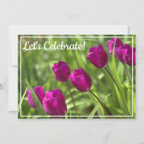 Beautiful Spring Tulips Birthday Party Invitation