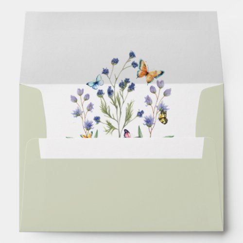 Beautiful Spring Wildflowers and Butterflies Envelope