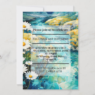 Beautiful Springtime Creek Birthday Party Invitation