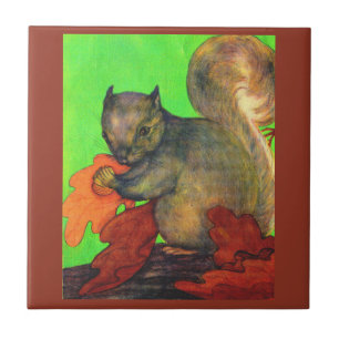beautiful squirrel ceramic tile