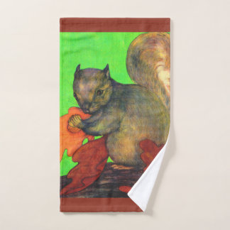 beautiful squirrel print bath towel set