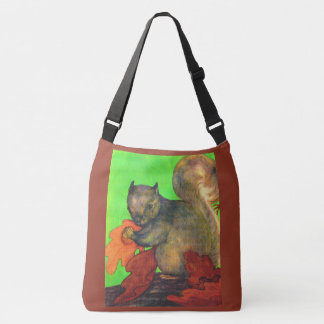 beautiful squirrel print crossbody bag