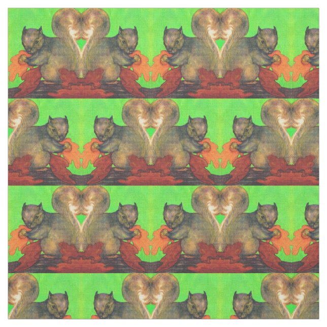 beautiful squirrel print fabric (Swatch)