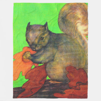 beautiful squirrel print fleece blanket