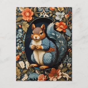 Beautiful Squirrel William Morris Inspired Postcard