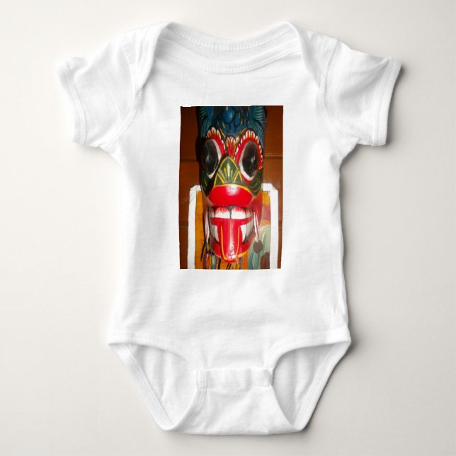 Beautiful Sri Lankan Traditional Fire Mask Art   Baby Bodysuit (Front)