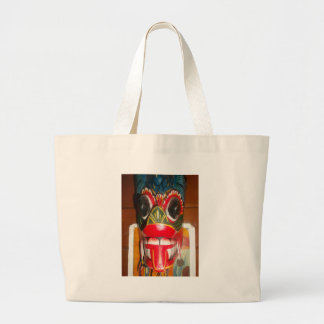 Beautiful Sri Lankan Traditional Fire Mask Art Large Tote Bag