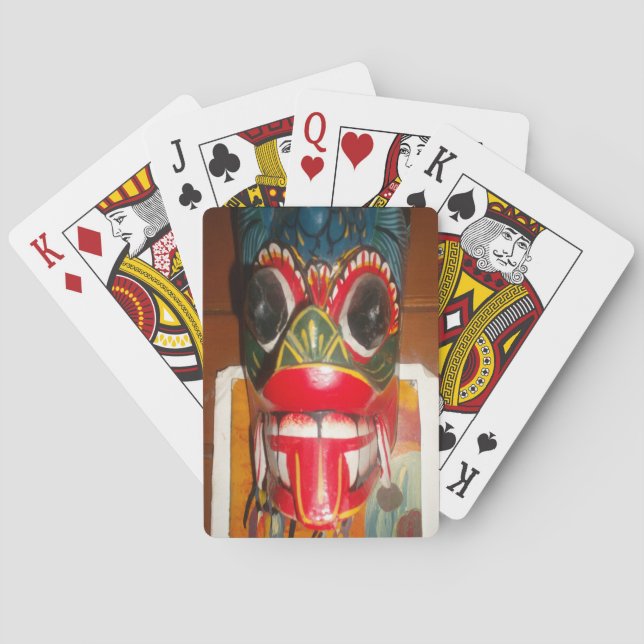 Beautiful Sri Lankan Traditional Fire Mask Art   Poker Cards (Back)