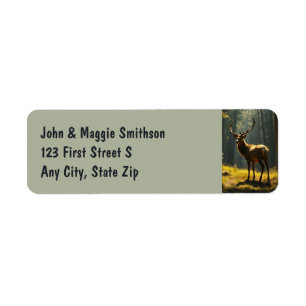 Beautiful Stag Deer Animal Nature Wildlife Label