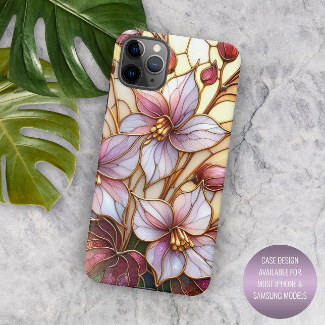 Beautiful Stained Glass Floral Art Pattern Case-Mate iPhone Case (Creator Uploaded)
