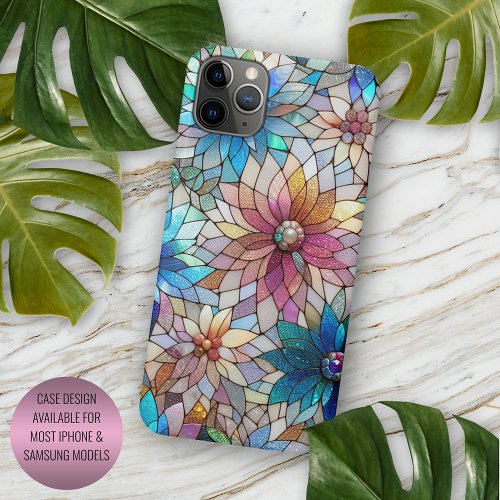 Beautiful Stained Glass Floral Art Pattern iPhone 11 Pro Max Case