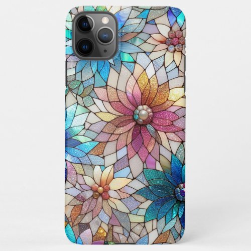 Beautiful Stained Glass Floral Art Pattern iPhone 11Pro Max Case