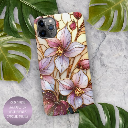 Beautiful Stained Glass Floral Art Pattern iPhone 11Pro Max Case