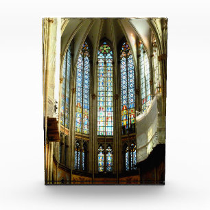 Beautiful Stained Glass in Cologne Cathedral Photo Block