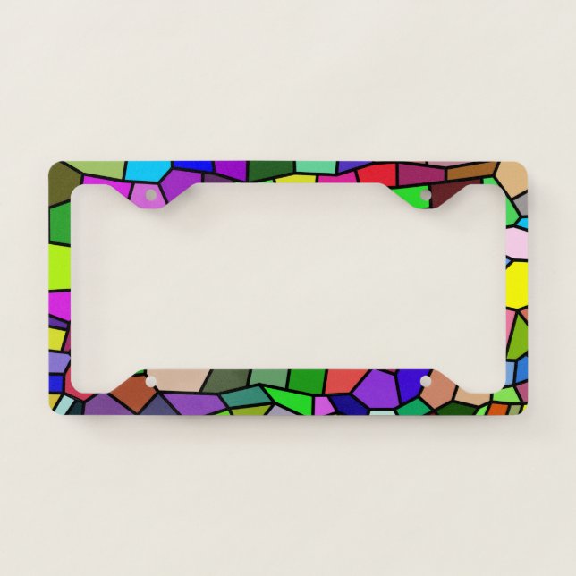 Beautiful Stained Glass License Plate Frame (Front)
