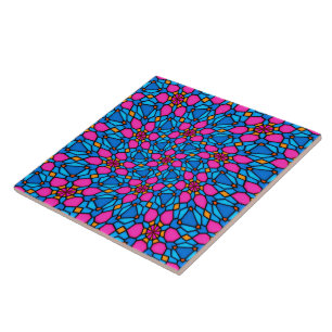 Beautiful Stained Glass Pattern Ceramic Tile