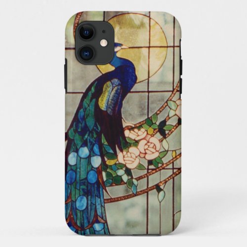 Beautiful Stained Glass Peacock iPhone 11 Case