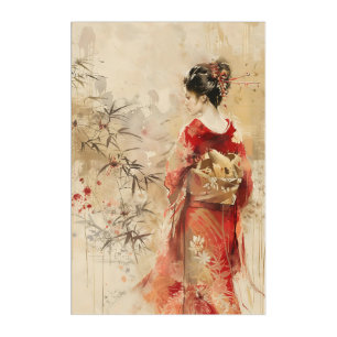 Beautiful Standing Geisha Acrylic Print