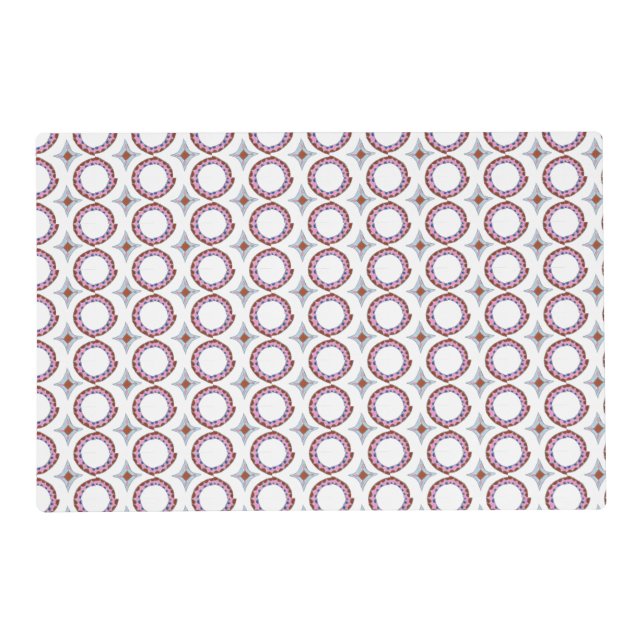 Beautiful star circular pink motif monogram placemat (Front)