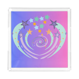 beautiful stars and heart acrylic tray