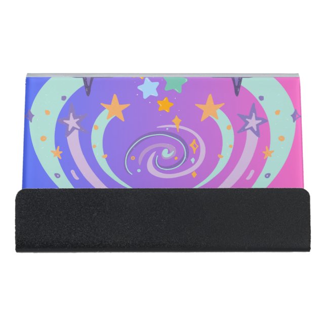 beautiful stars and heart desk business card holder (Front)