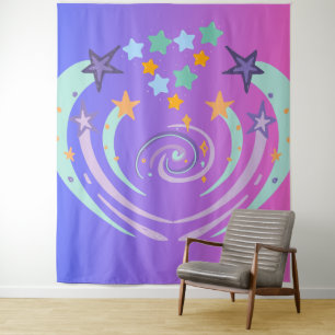 beautiful stars and heart tapestry