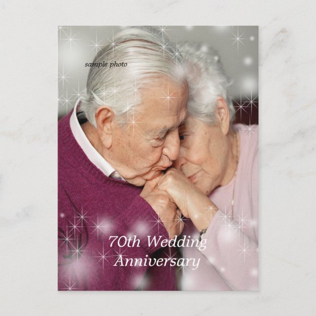 Beautiful, Stars Overlay, Anniversary, Custom Postcard (Front)