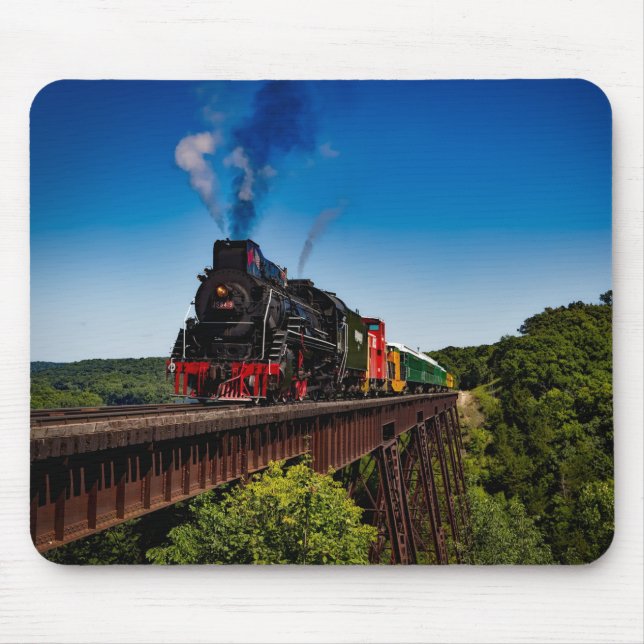 Beautiful Steam Locomotive Over a Bridge JS8419 Mouse Pad (Front)