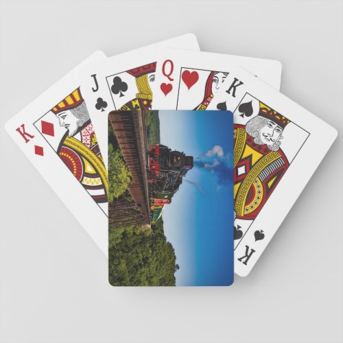 Beautiful Steam Locomotive Over a Bridge JS8419 Poker Cards