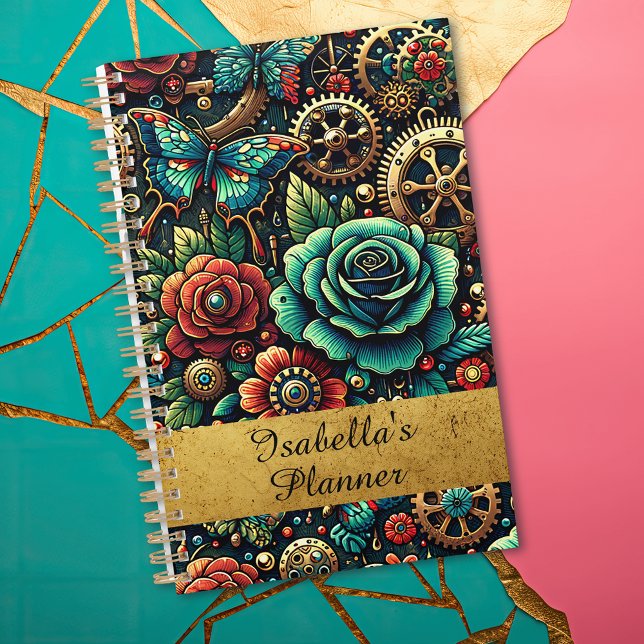 Beautiful Steampunk Themed Gears and Roses   Planner (Creator Uploaded)